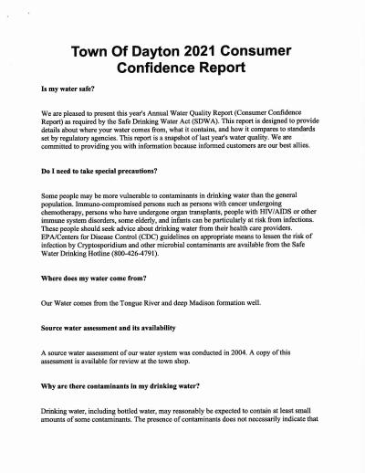 Consumer Confidence Report 2021 - Image 1